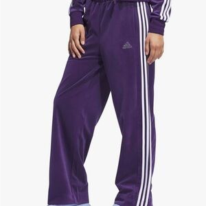 Adidas Deep Purple Track Pants with White Stripes